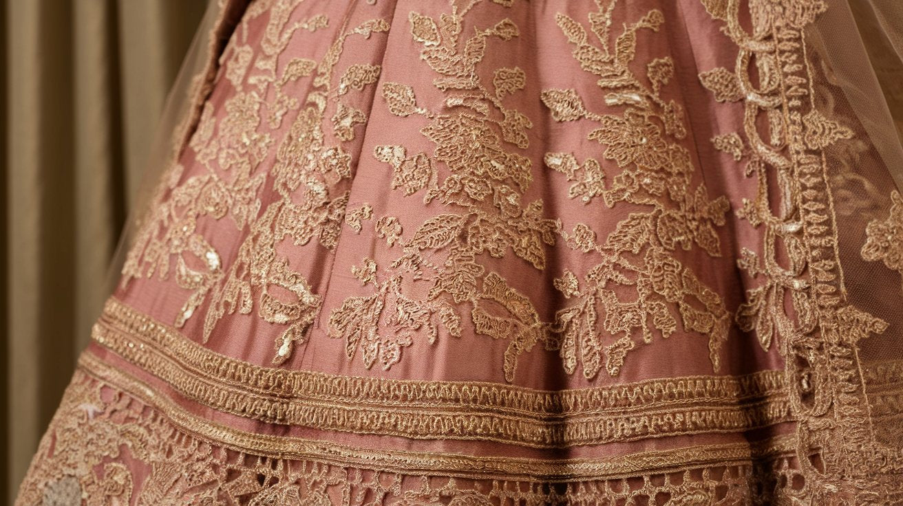 Lace Details in Bridal Lehengas