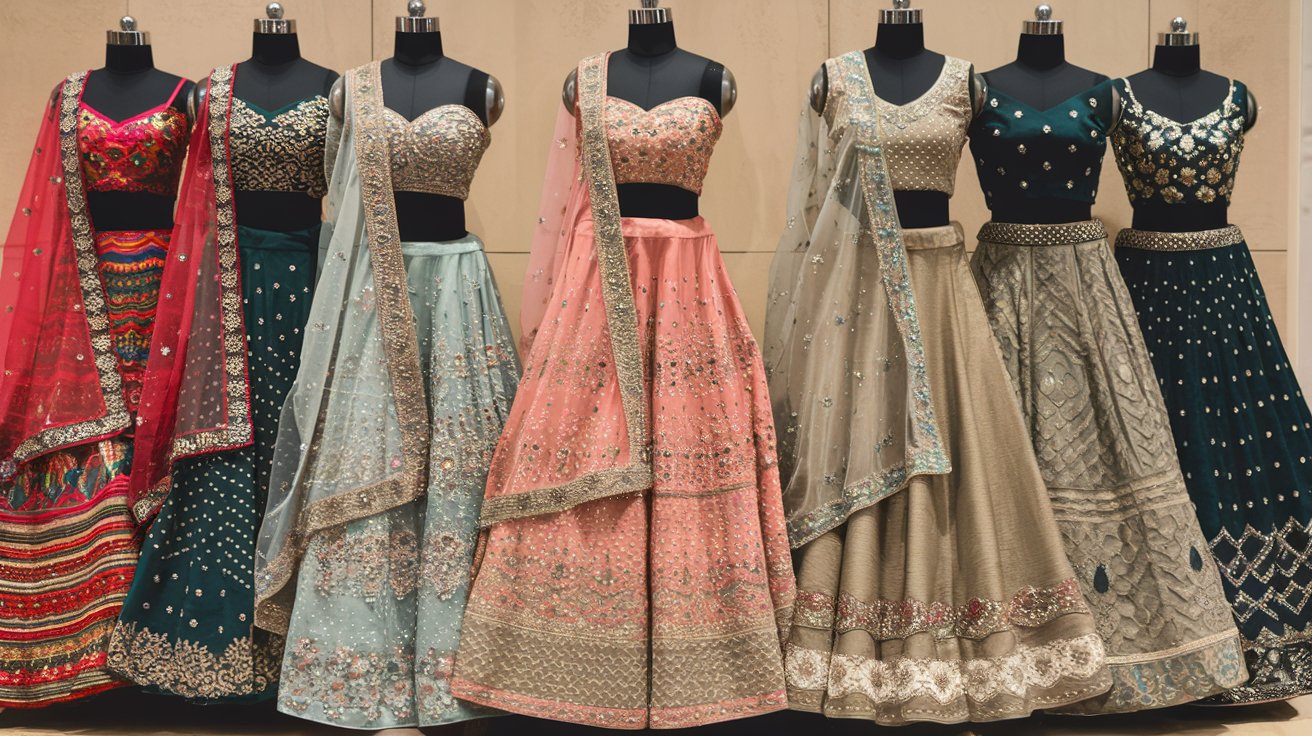 Semi-Stitched Lehengas for Cocktail Parties