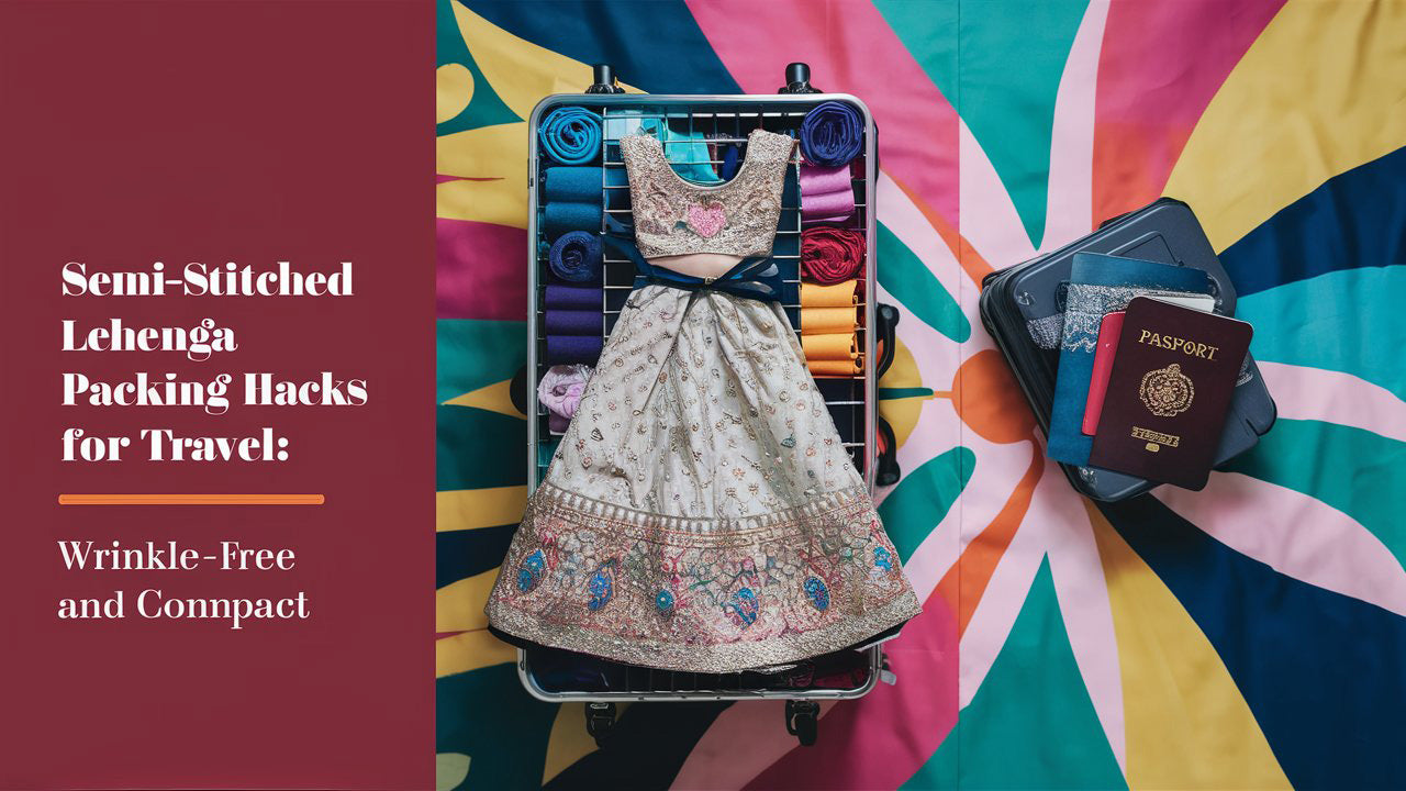 Semi-Stitched Lehenga Packing Hacks for Travel: Wrinkle-Free and Compact