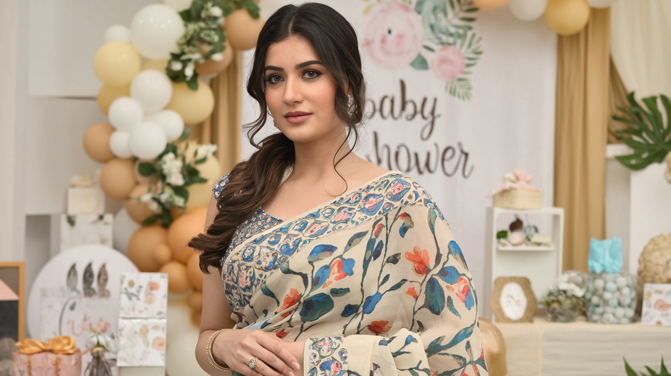 How to Style a Designer Saree for a Baby Shower