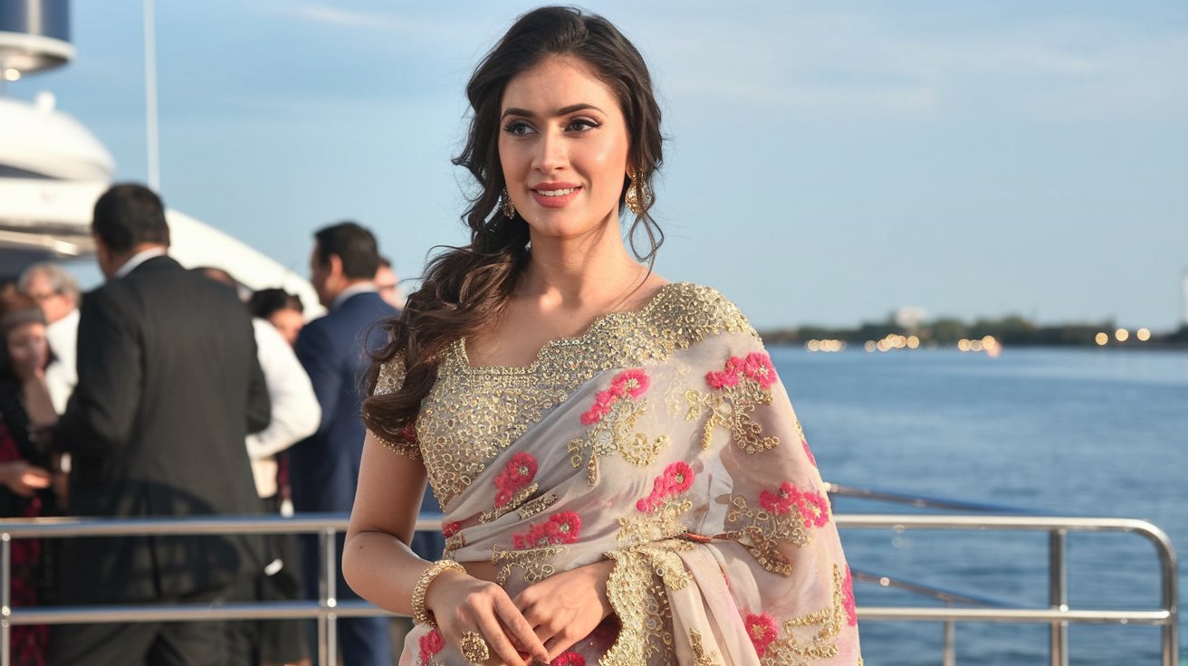 How to Style a Designer Saree for a Yacht Party