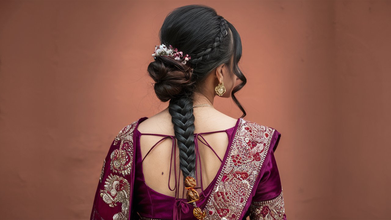 Designer Saree Hairstyles for Different Hair Types: Updos, Braids, etc.