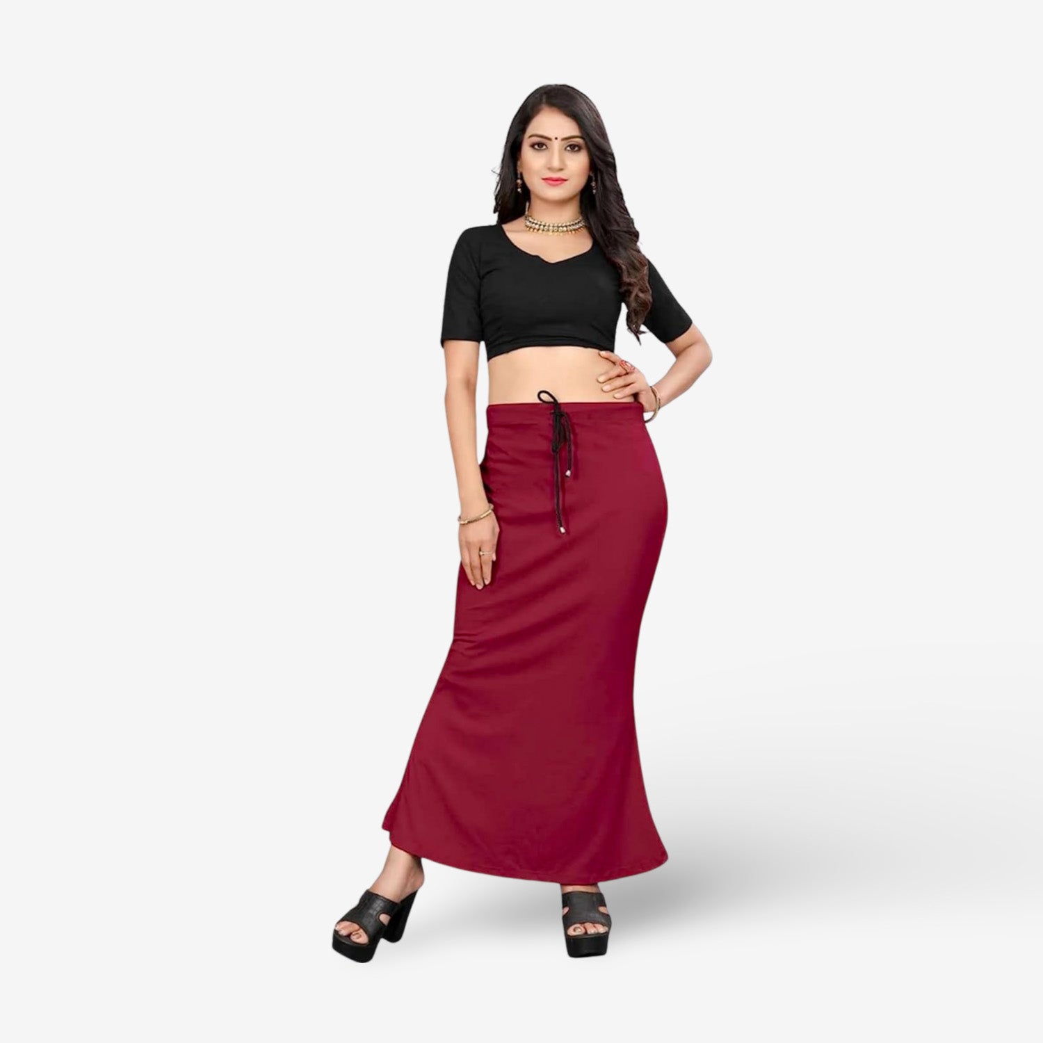 Lycra Saree Shapewear Petticoat for Women by Shreekama Cherry Clothing Accessories for Party Festival Wedding Occasion in Noida