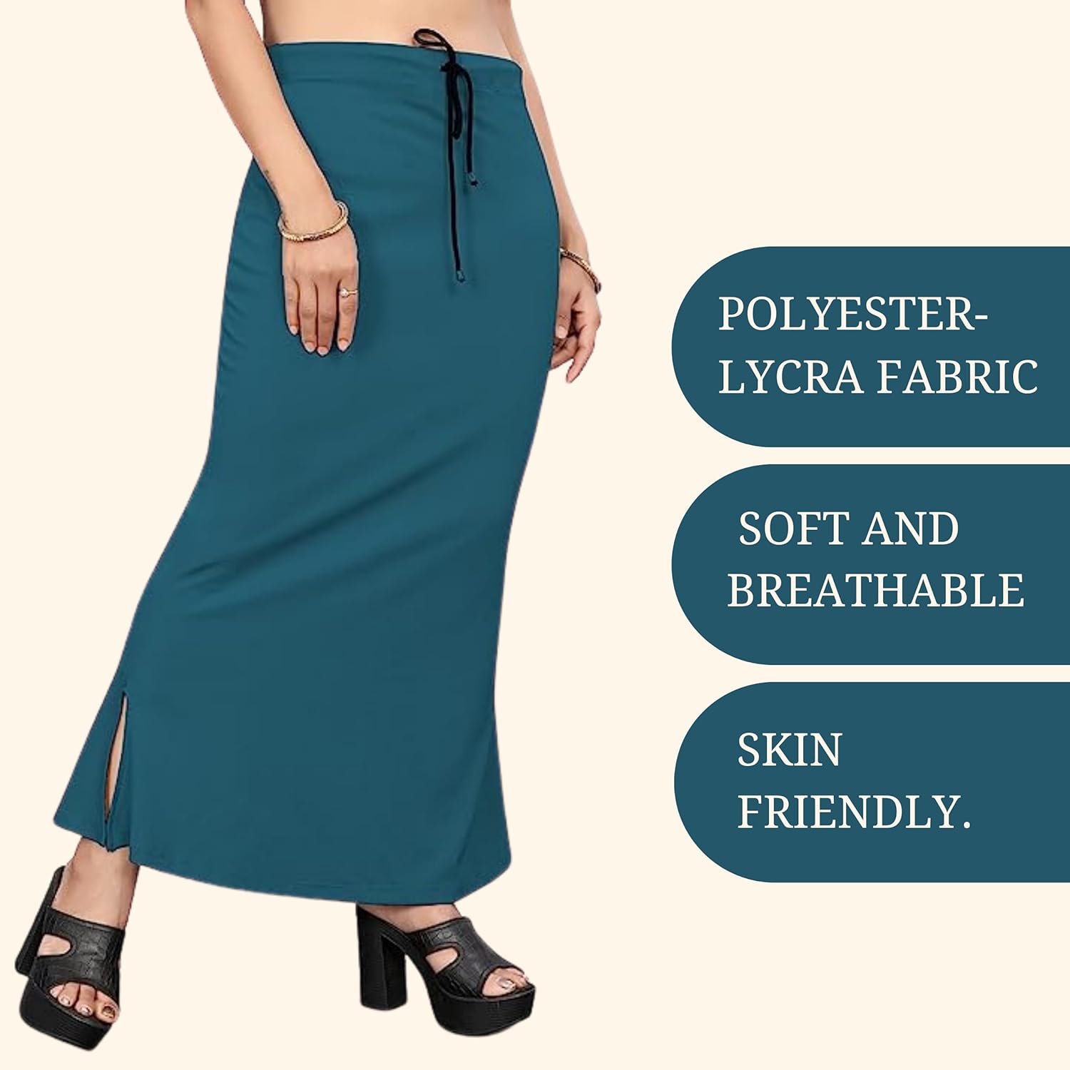 Lycra Saree Shapewear Petticoat for Women by Shreekama Air Force Clothing Accessories for Party Festival Wedding Occasion in Noida