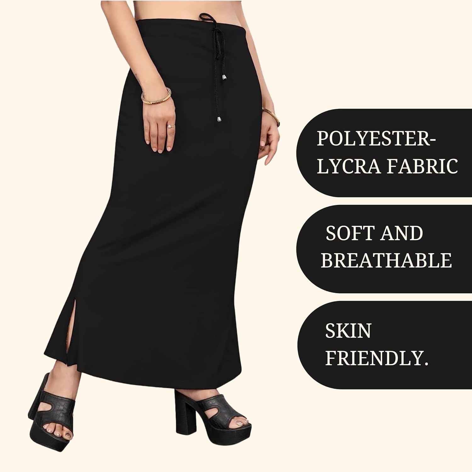 Lycra Saree Shapewear Petticoat for Women by Shreekama Black Clothing Accessories for Party Festival Wedding Occasion in Noida