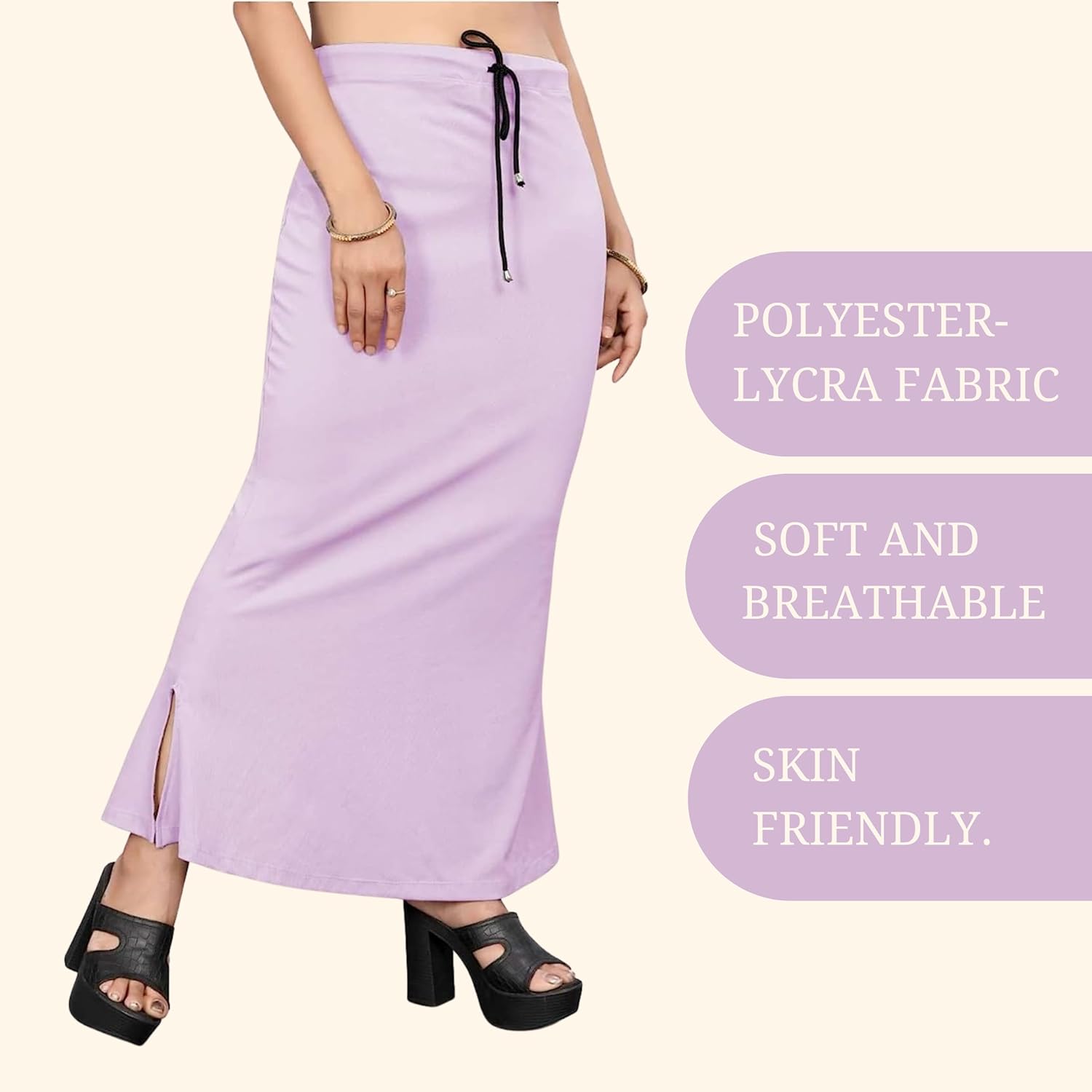 Lycra Saree Shapewear Petticoat for Women by Shreekama Lavender Clothing Accessories for Party Festival Wedding Occasion in Noida