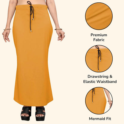 Lycra Saree Shapewear Petticoat for Women by Shreekama Mustard Clothing Accessories for Party Festival Wedding Occasion in Noida