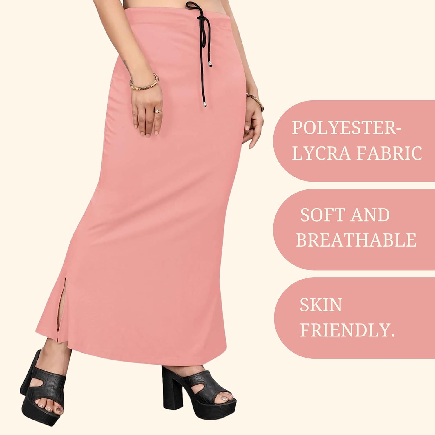 Lycra Saree Shapewear Petticoat for Women by Shreekama Onion Pink Clothing Accessories for Party Festival Wedding Occasion in Noida