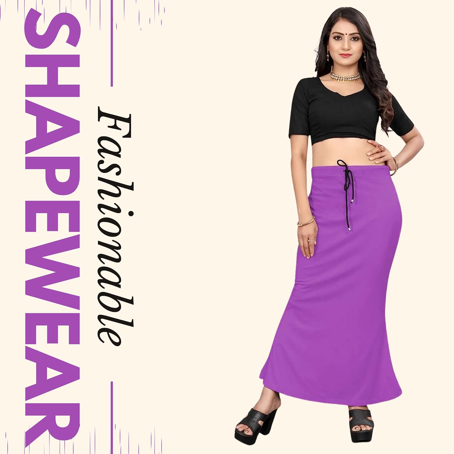 Lycra Saree Shapewear Petticoat for Women by Shreekama Purple Clothing Accessories for Party Festival Wedding Occasion in Noida