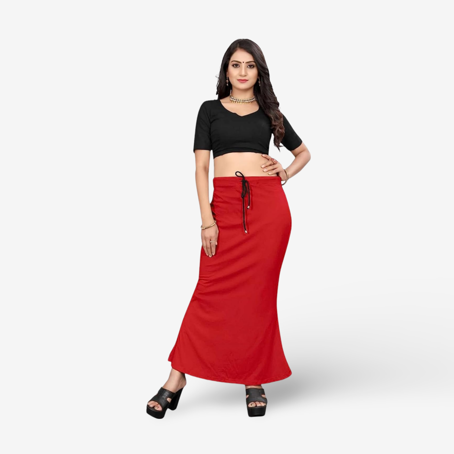 Lycra Saree Shapewear Petticoat for Women by Shreekama Red Clothing Accessories for Party Festival Wedding Occasion in Noida