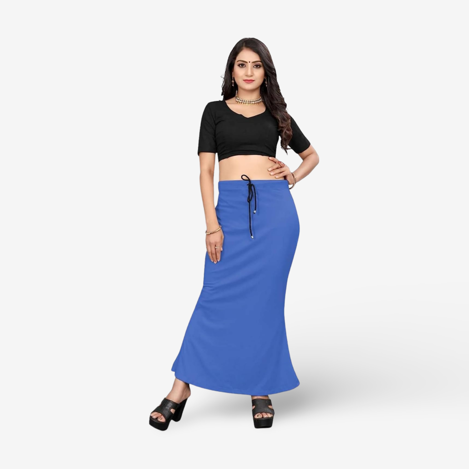 Lycra Saree Shapewear Petticoat for Women by Shreekama Royal Blue Clothing Accessories for Party Festival Wedding Occasion in Noida