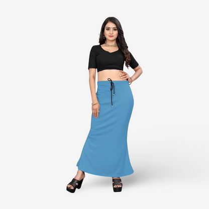 Lycra Saree Shapewear Petticoat for Women by Shreekama Sky Blue Clothing Accessories for Party Festival Wedding Occasion in Noida