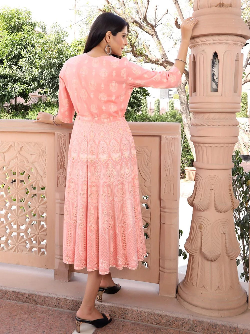 Artisanal Rayon Handwork Anarkali Kurti