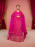 Semi-Stitched Lehenga with Embroidery & Zari Thread Work by Shreekama Magenta Pink Semi-Stitched Lehenga for Party Festival Wedding Occasion in Noida