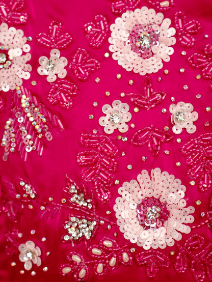 Gown with Sequin &amp; Cut Dana Work by Shreekama Magenta Designer Gowns for Party Festival Wedding Occasion in Noida