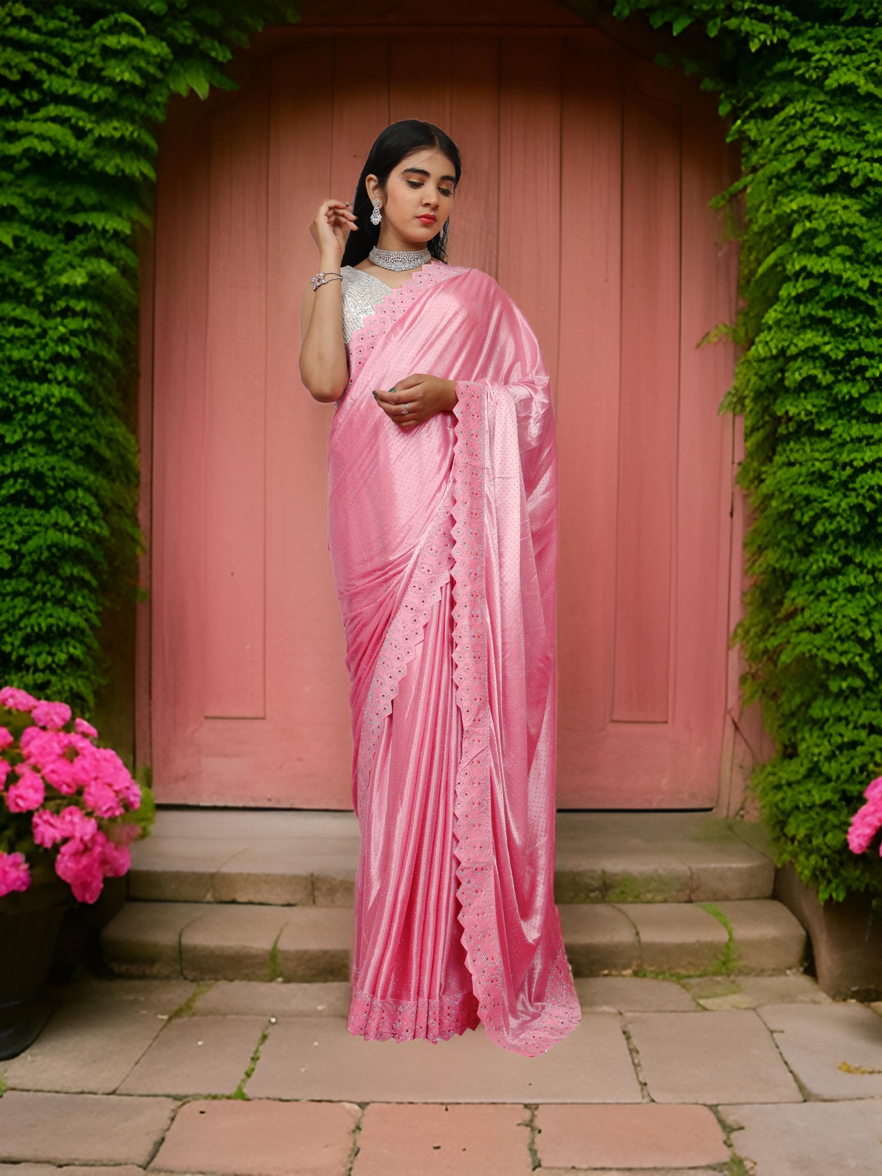 Designer Saree with Heavy Sequin &amp; Stone Work by Shreekama