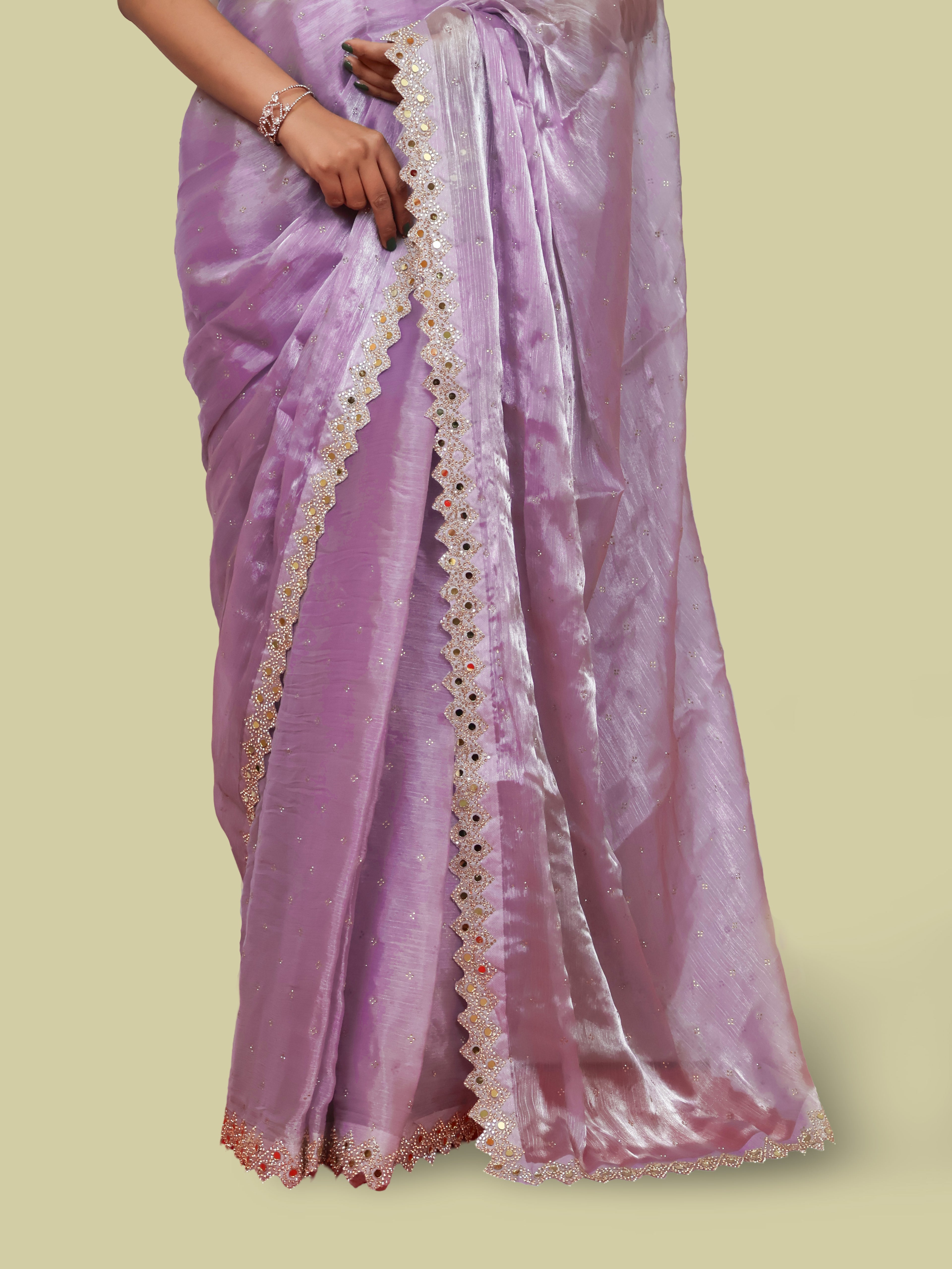 Designer Saree with Heavy Sequin &amp; Stone Work by Shreekama