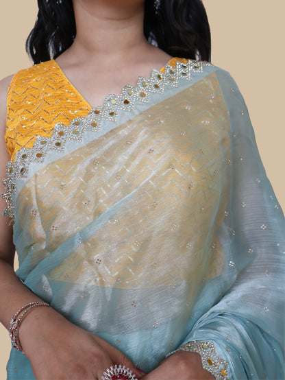 Designer Saree with Heavy Sequin &amp; Stone Work by Shreekama