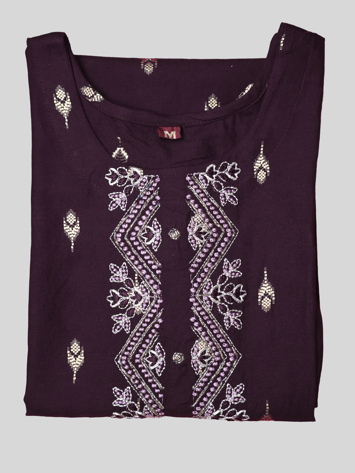 Cotton Kurti with Stunning Embroidered Neck