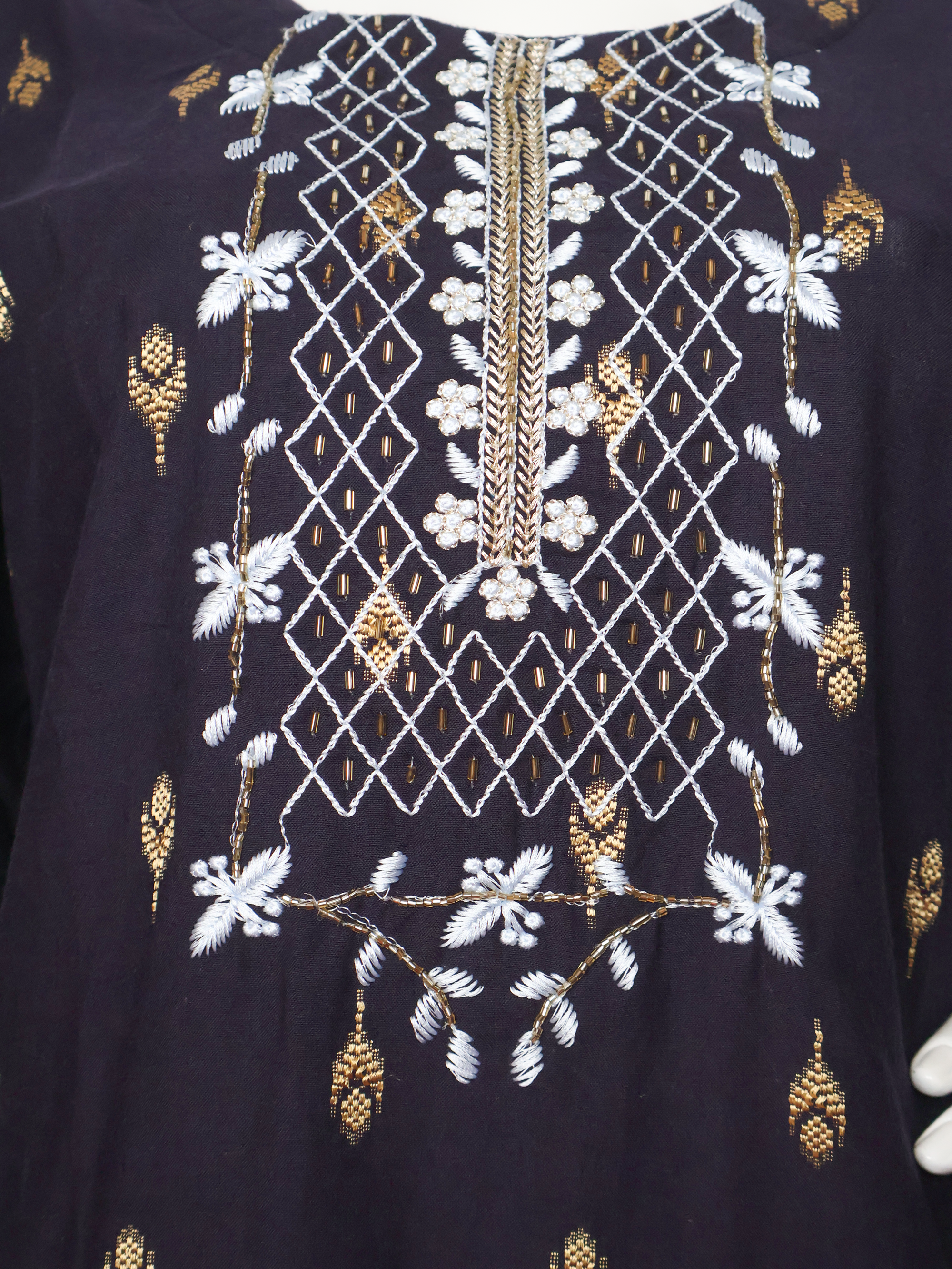 Cotton Kurti with Stunning Embroidered Neck